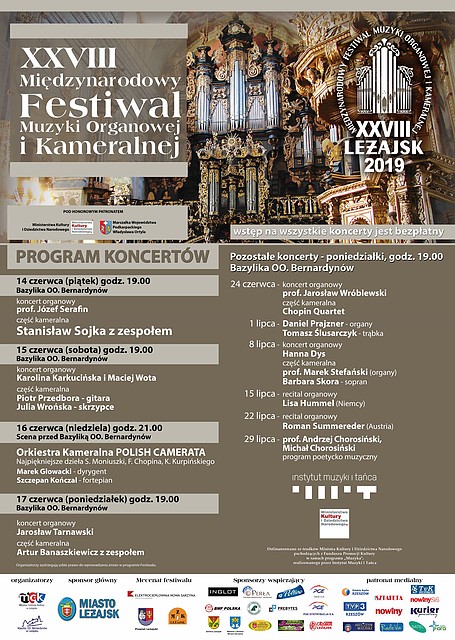 XXVIII Międzynarodowy Festiwal Muzyki Organowej i Kameralnej