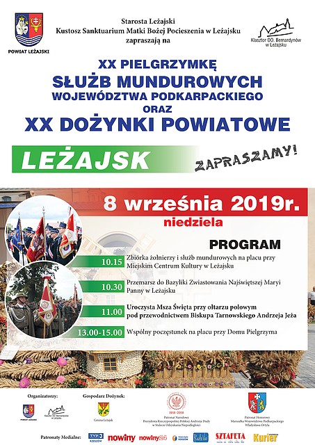 XX Pielgrzymka Służb Mundurowych Woj. Podkarpackiego i XX Dożynki Powiatowe