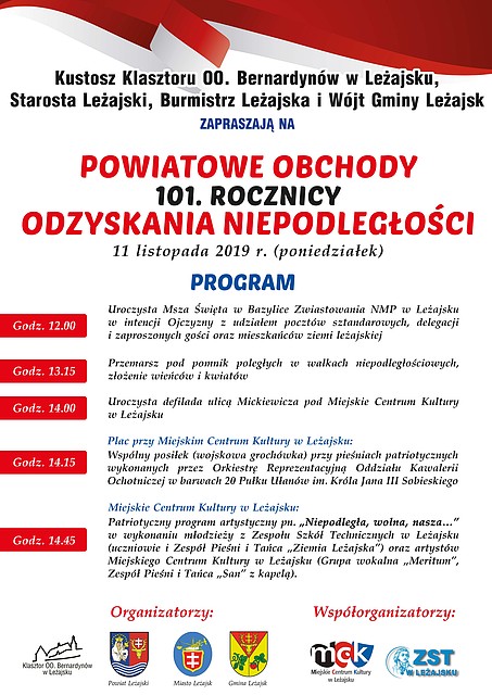 Powiatowe obchody 101. rocznicy odzyskania niepodległości