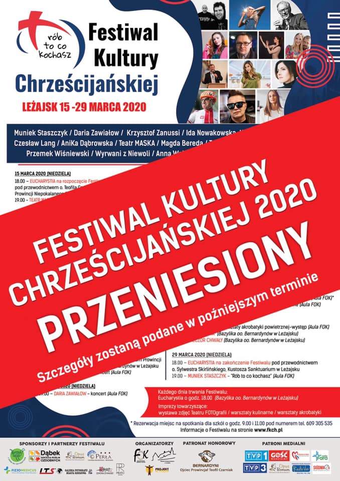 Festiwal Kultury Chrześcijańskiej przeniesiony