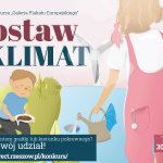 Grafika informująca o konkursie na plakat dotyczący zmian klimatycznych