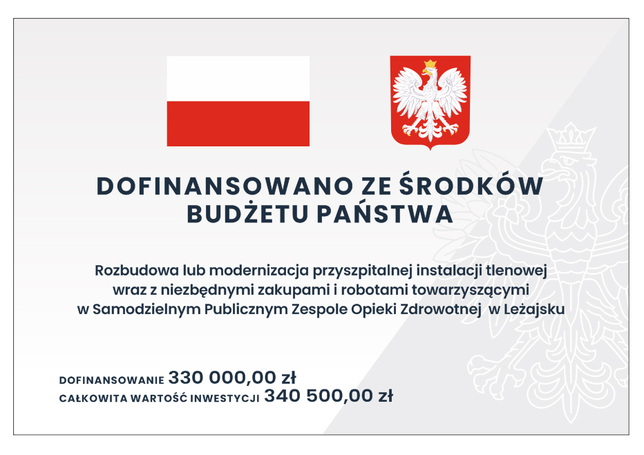 SP ZOZ w Leżajsku w gronie dwunastu podmiotów leczniczych, które otrzymają środki z budżetu państwa na modernizację instalacji tlenowych